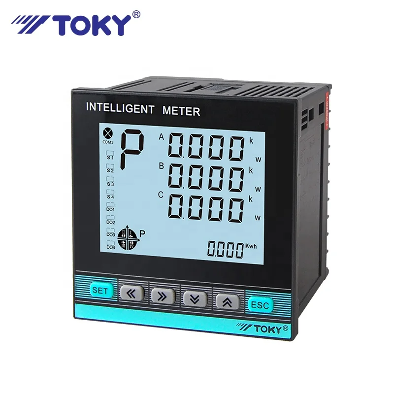 Toky 3 Phase 4 Wire Multi Function Energy Meter - Kwh Meter for
