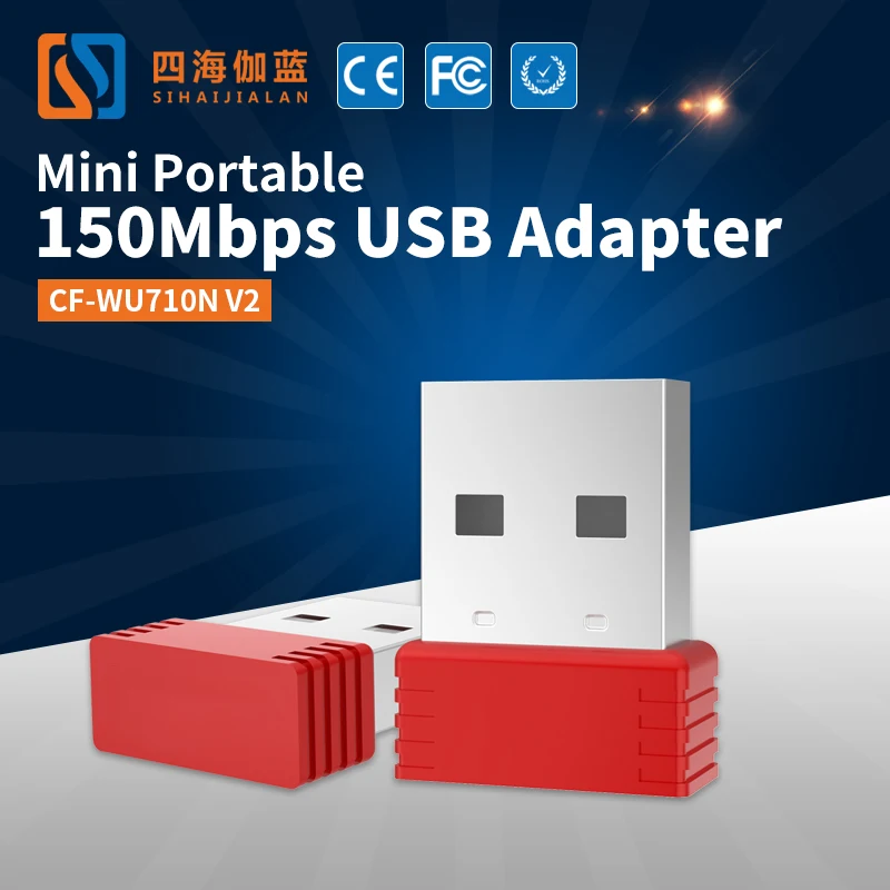 Comfast Wireless Usb Wifi Adapter CF-WU710N V2 2.4g Antenna Mt 7601 Gsky Wireless Usb Wifi Adapter for Dvd Player 150Mbps Wifi