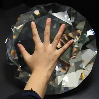 Huge 300mm Clear Crystal Diamond Glass GemStone Hall Centerpieces Decoration