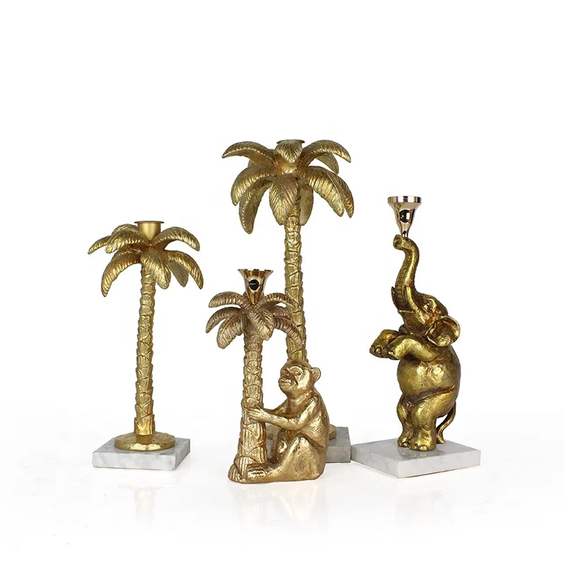 Resin Coconut Tree Candle Stick  Candle Holder weddings Marble Base