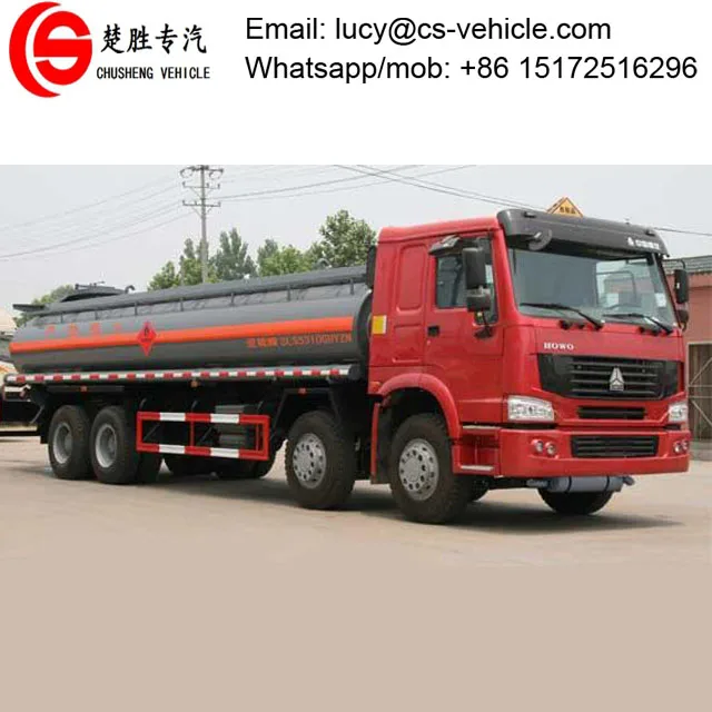Big Capacity HOWO 28-35cbm Liquid Tanker Trailer Truck / Methanol Chemical Liquid tank Truck / 4 Axle Alcohol Tanker Truck