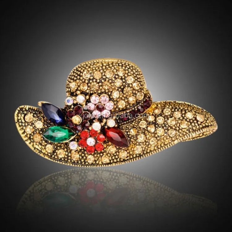 Elegant Style Muslim Ruby Rose Flower Red Crystal Wedding Brooch Imitation Jewelry