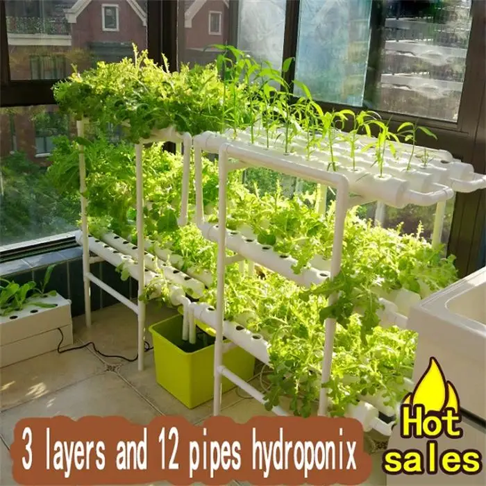 Skyplant NFT 3 Layer 12  PVC Pipe Hydroponic Systems for Vegetable