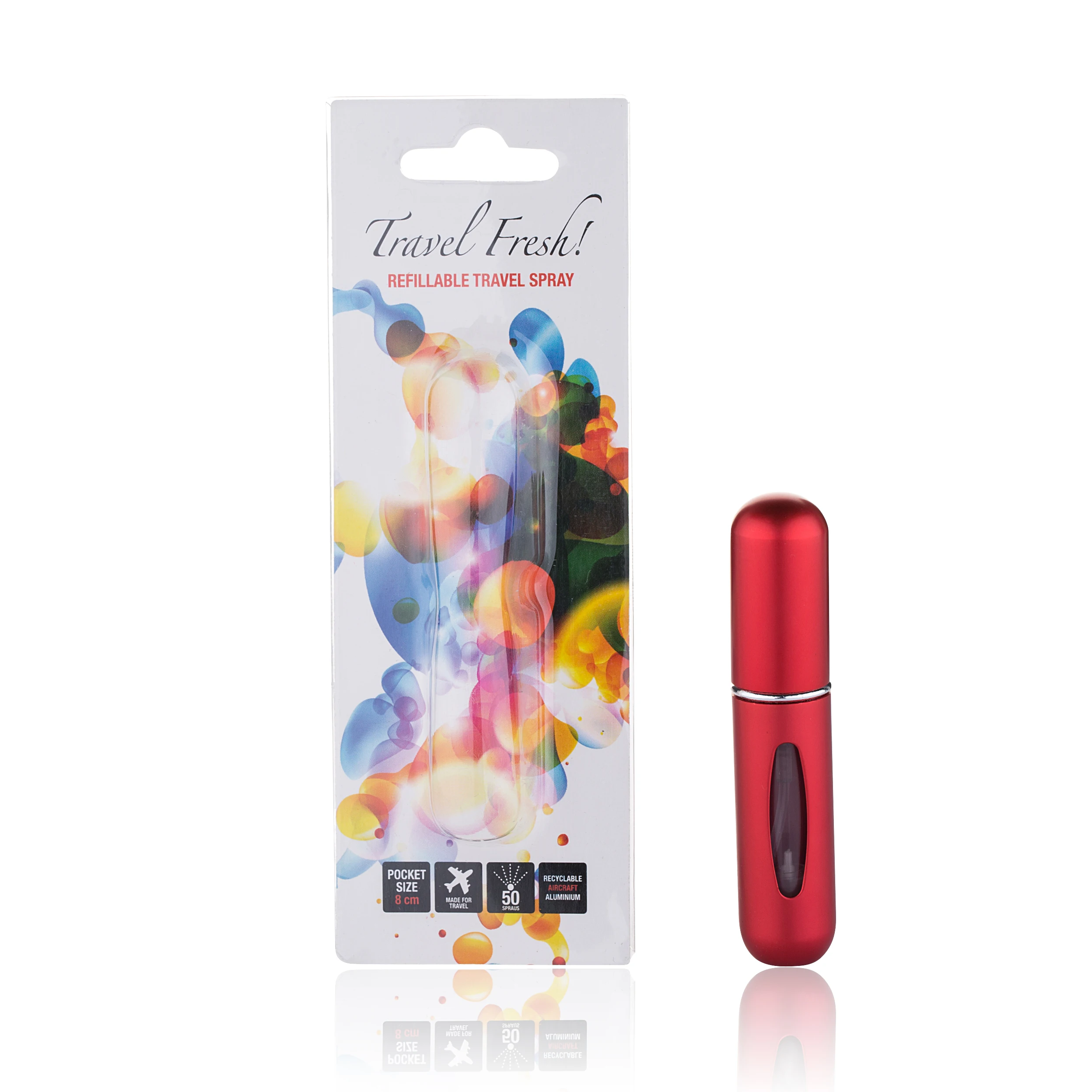 CHEAPEST 5ml Pocket Size Travel Refillable Aluminum Perfume Atomizer Spray Bottles for Perfume with Blister Card Packaging