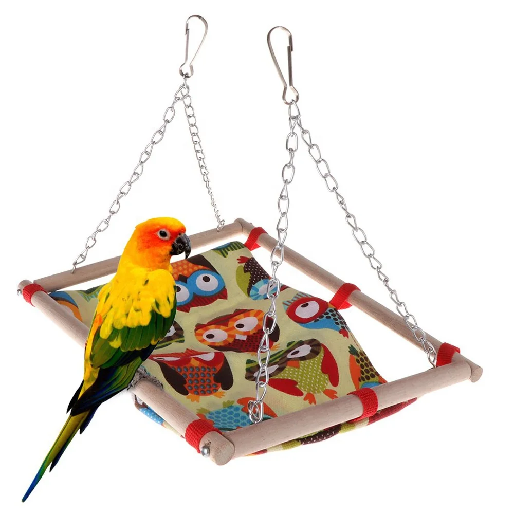 Bbrown, M Smdoxi Bird Parrot Rattan Swing Toy Bird Hammock Hanging Bed Pet Dog Cat Bed Hammock Style Parrot Bed Playground Trampoline Swing Nest 