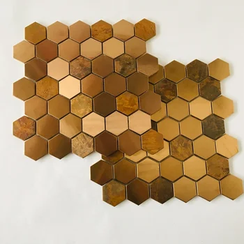 Mosaïque éventail Cuivre Brun - 10 Plaques - Cuisine, Bain, Miroir - Mosaik-Netzwerk
