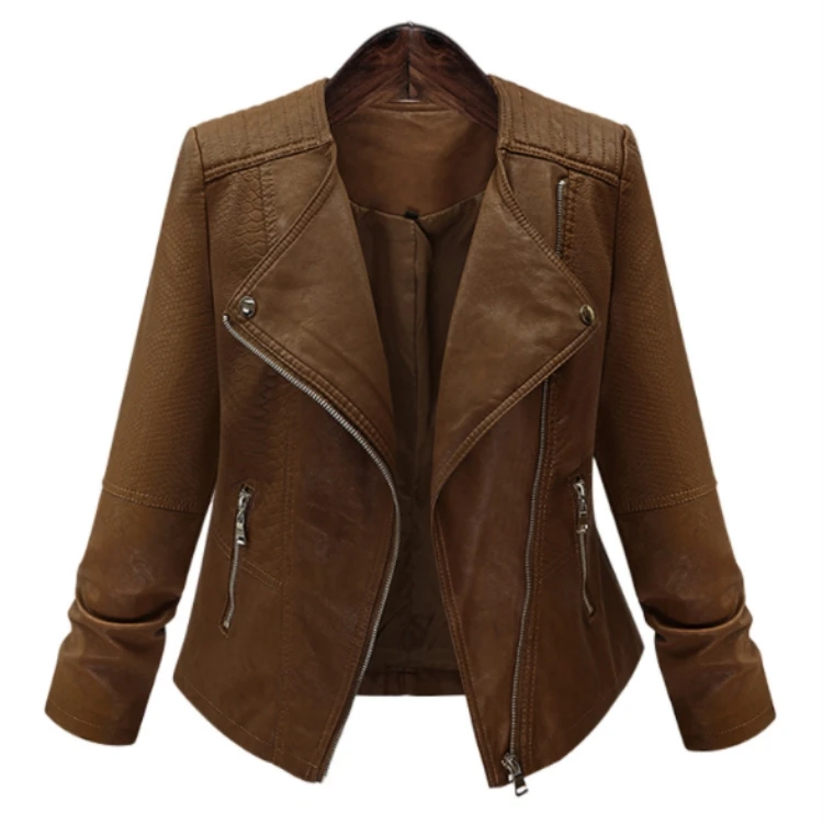 leather jacket women no collar