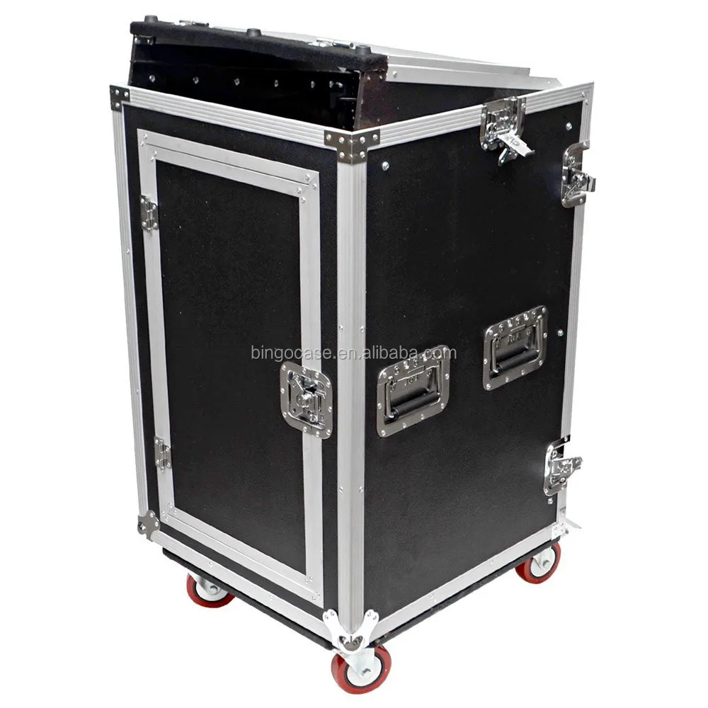 Portable 16U Rack Case with 10 Space Slant Mixer Top and Luxury Simple DJ Work Table