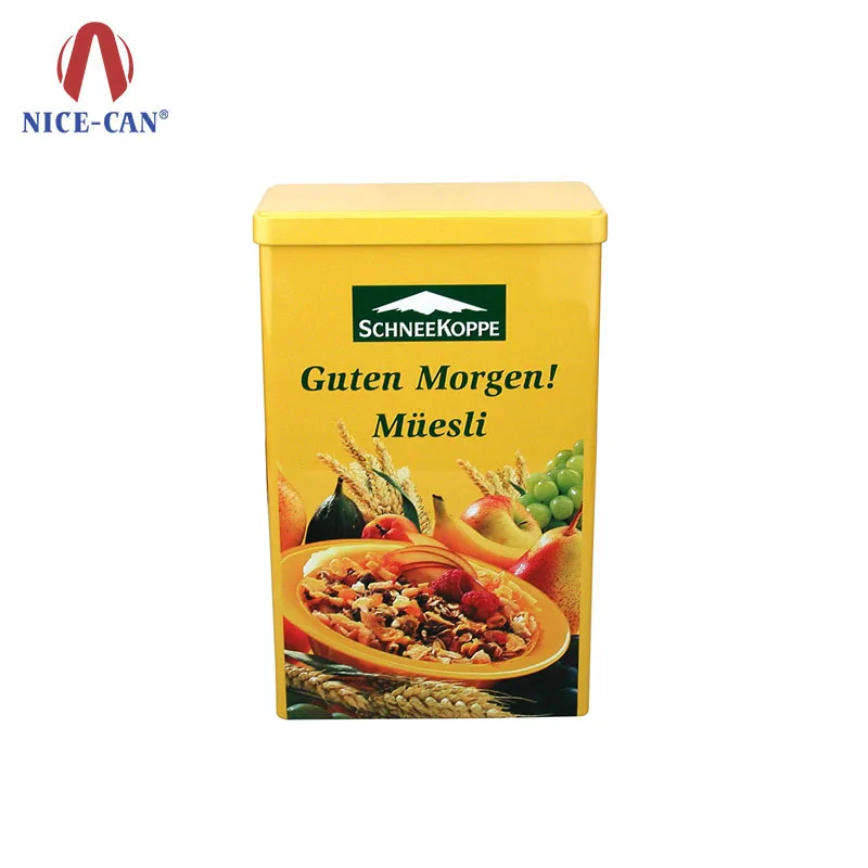 large tin box for cereal/cereal packaging tin box/cereal tin