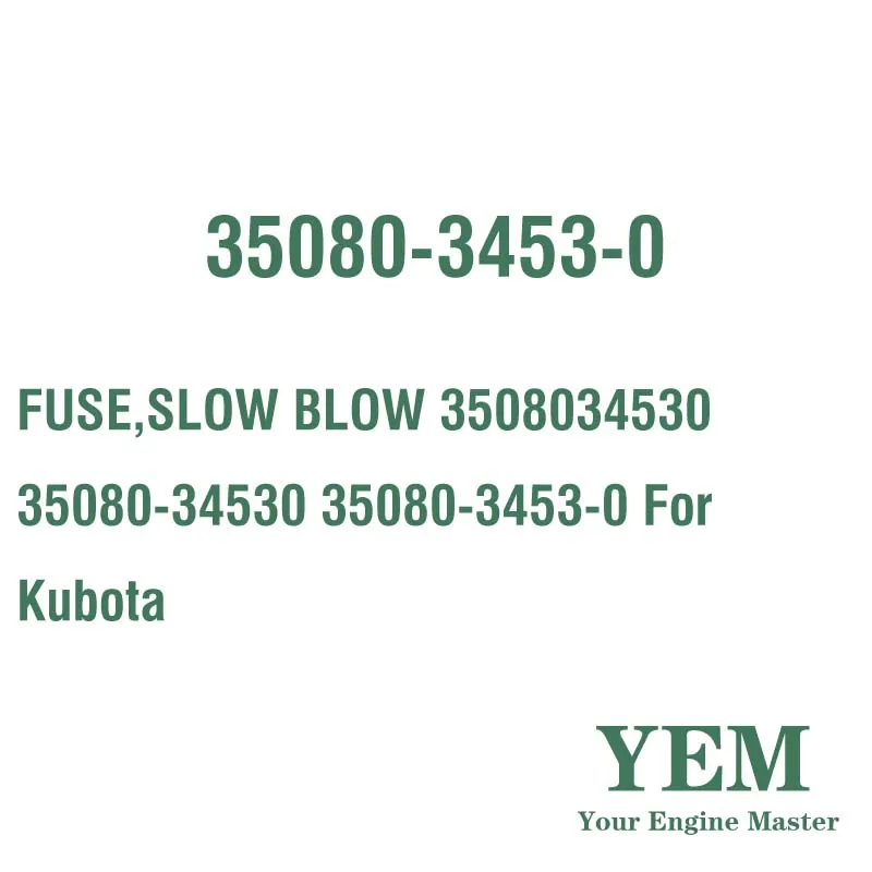 FUSE SLOW BLOW 3508034530 35080-34530 35080-3453-0 for Kubota