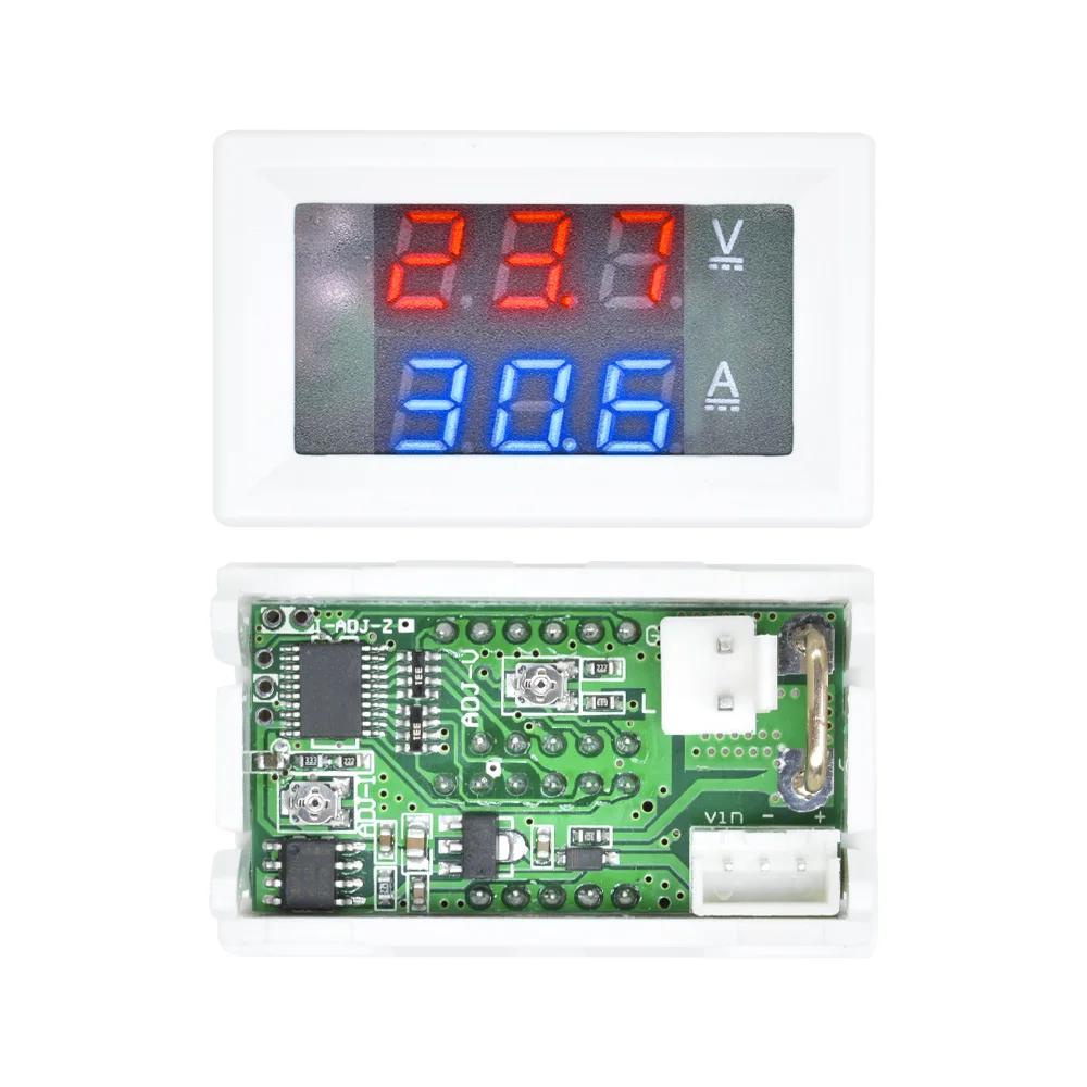 Voltmètre Numérique LED Double Affichage 0.28" - Tension Et Température DC 12V - Neuf
