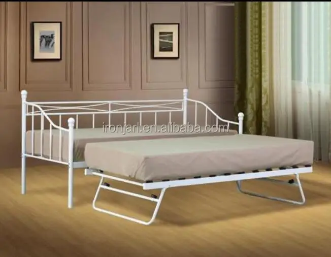 Modern Cheap Metal Frame Wrought Iron Sofa Day Bed With Trundle Bed Y