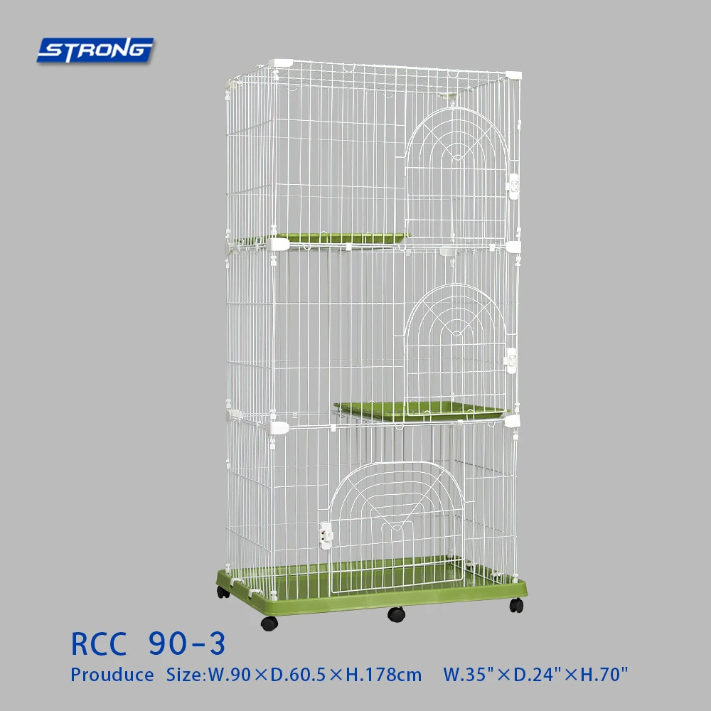 Durable Square Folding Welded Steel Cat Cage Cat Villa 2 Layers Cat Cage  RCC90-2| Alibaba.com