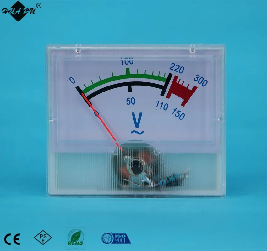 Аналоговый дисплей Площадь мини panel meter вольтметр ПЕРЕМЕННОГО ТОКА 0-300 В