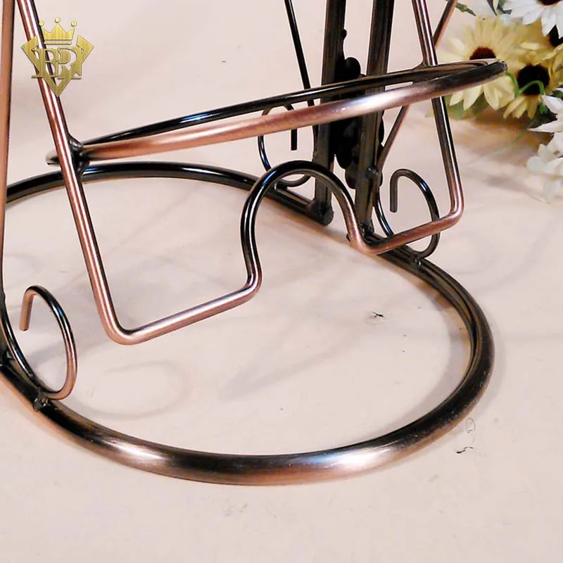 Swing Design Iron Metal Wine Bottle Organizer Holder Display Rack for Single Bottle