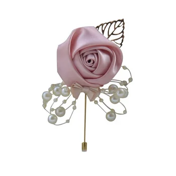 F-1448 Artificial Handmade Wedding Brooch Pin Flower Rose Cloth Art Organza Fabric Male Female Lapel Pin Brooch Pin