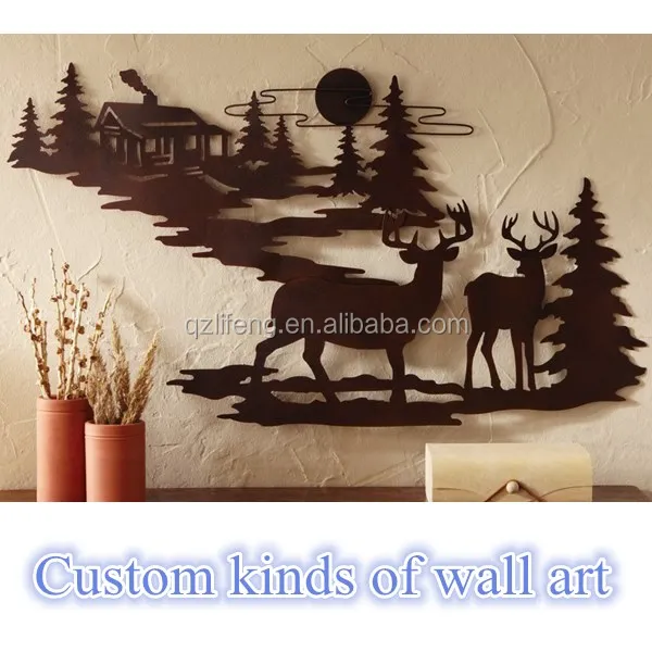 Лесная кабина олень металлическая стена искусство