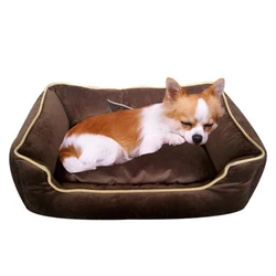 Luxury Small dog bed washable niche chien pet accessories brown calming sleeping Sofa dog bed