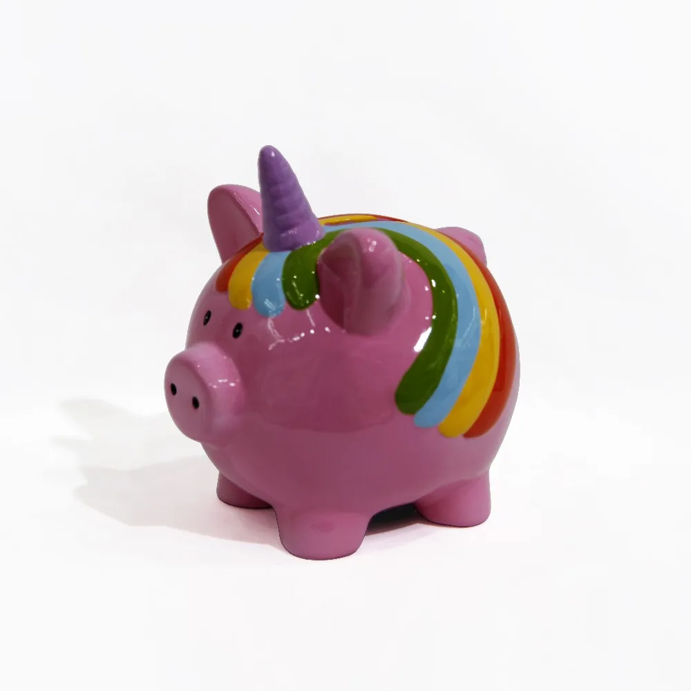 Unicorn Ceramic Childrens Money Box Piggy Bank Penny Saver for Boys or Girls 