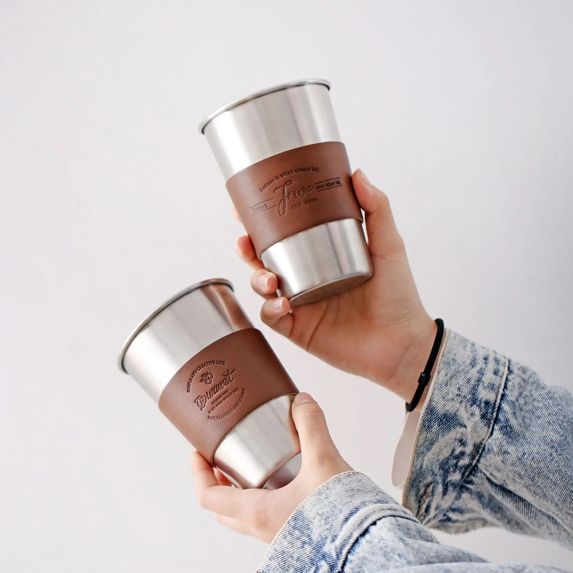 Feiyou Wholesale Promotional Gift Double Wall Stainless Steel Coffee Mug Thermos Travel Coffee Mug With Leather Cover Buy Stainless Steel Coffee Mug Promotional Gift Stainless Steel Coffee Mug Double Wall Stainless Steel Coffee