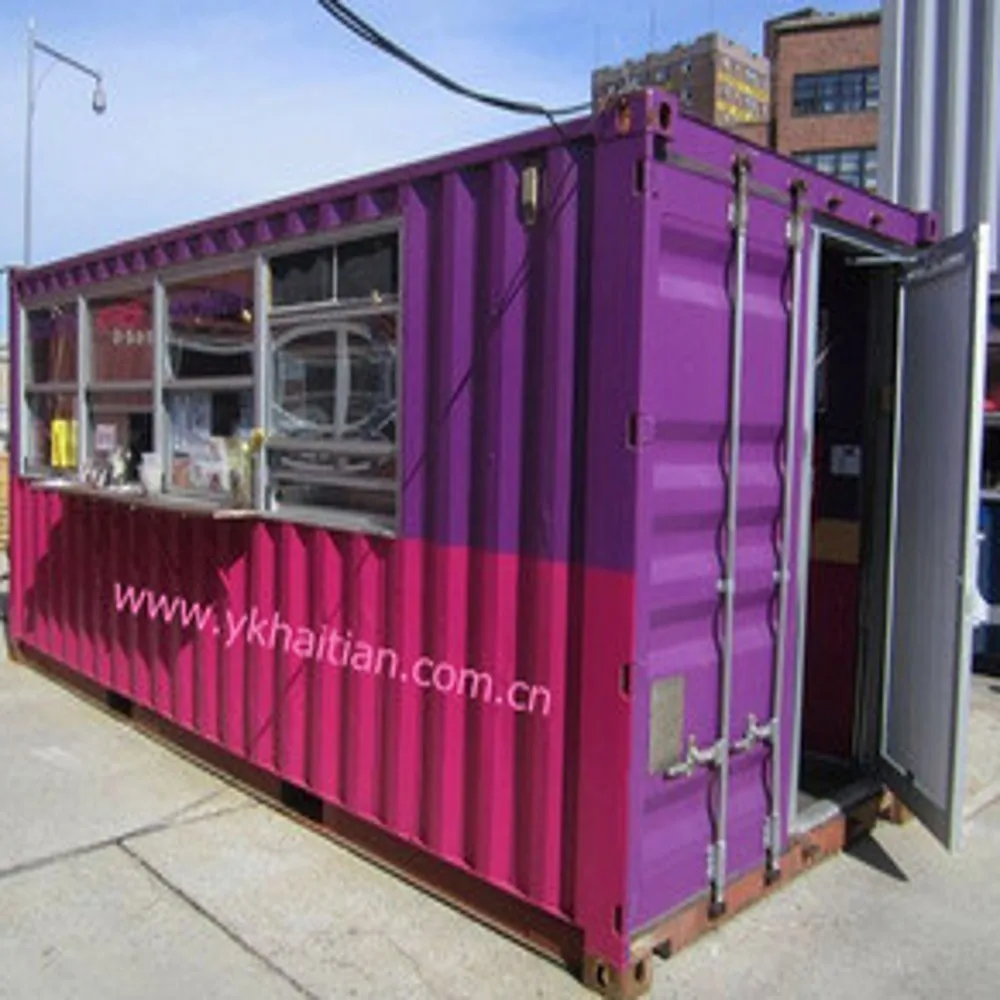 Personalized pink container house publicity and advisory service kiosk