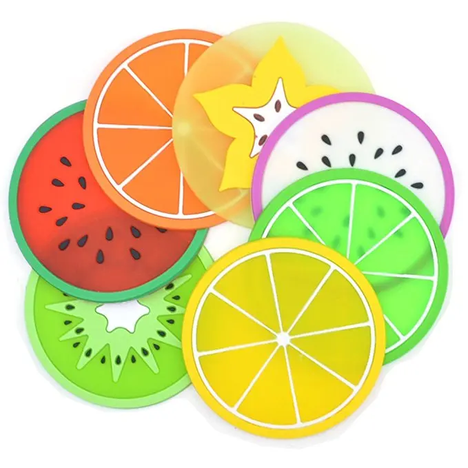 Fruit Design Cup Mat Table Placemat Silicone Rubber Coasters,Custom 2d ...
