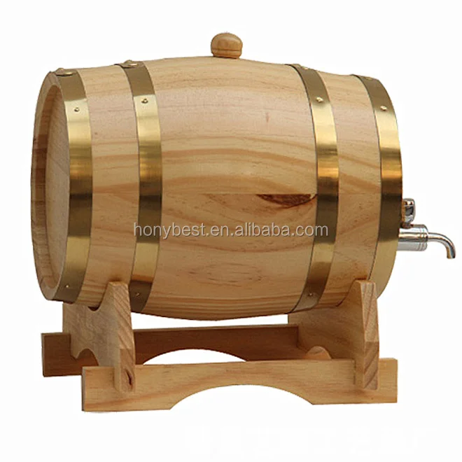 Tonneau En Bois De Pin 5 Litres Avec Robinet Et Support - Pour Vieillir Vin, Bière, Whisky, Décoration De Table Ou De Cave - 4