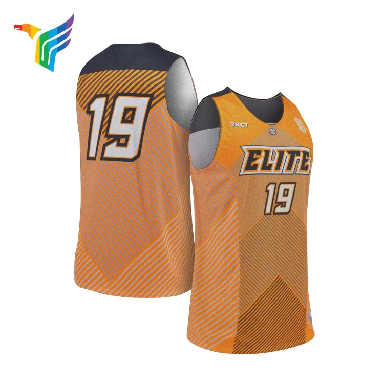 Wholesale Two Tone Yellow and Black Color Matching Men's Jerseys Basketball  Customized Sublimation Youth Team Basketball