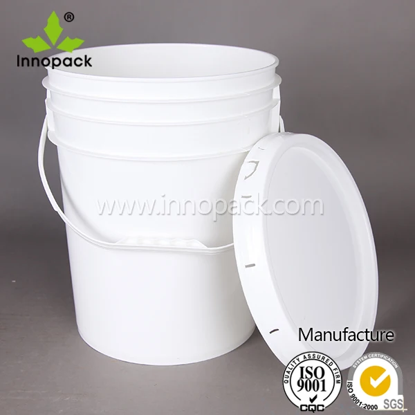 5 Gallon White Bucket & Lid 90 Mil All Purpose Pail BPA Free 6 Pieces Food  Grade