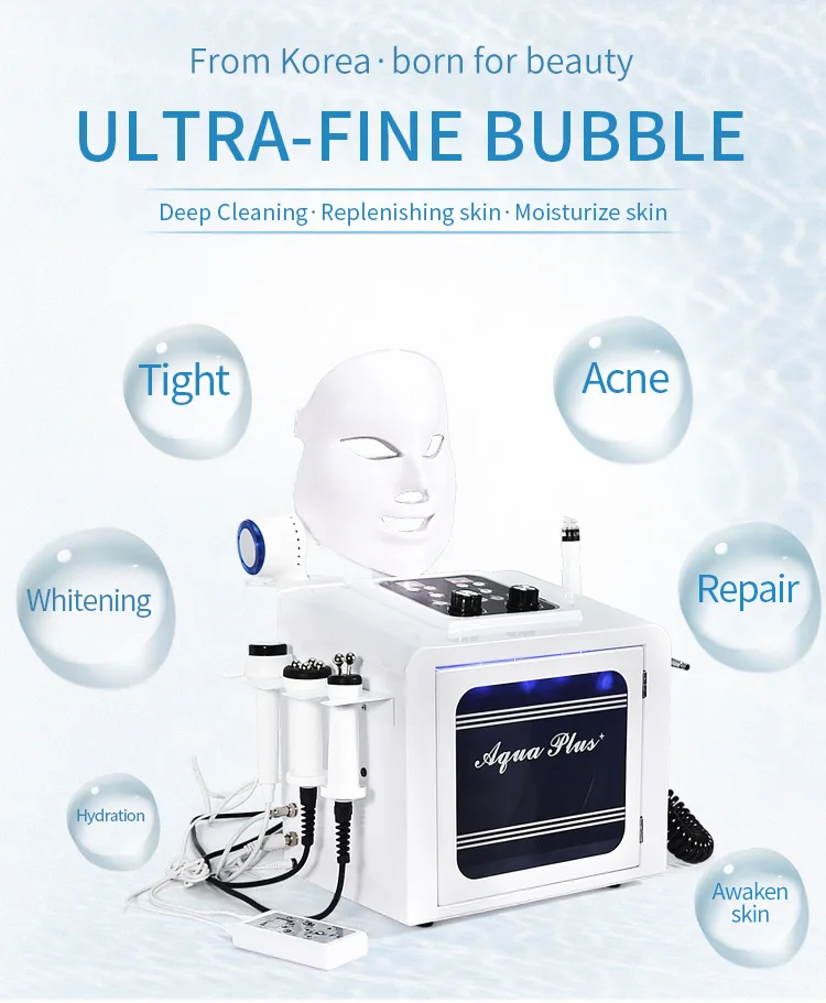 7 in 1 Hydra Oxygen Jet Dermabrasion Hydro Aqua Peeling Beauty Face Equipment Salon Facial Skincare Machine