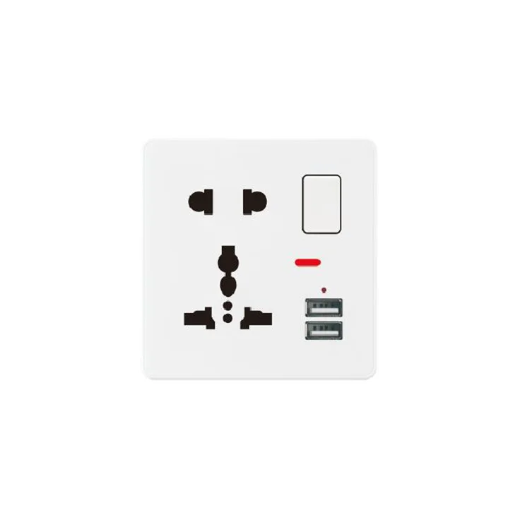 GOG 13A 5 контактов настенный выключатель розетка MF 2 USB порт 5 контактов розетка