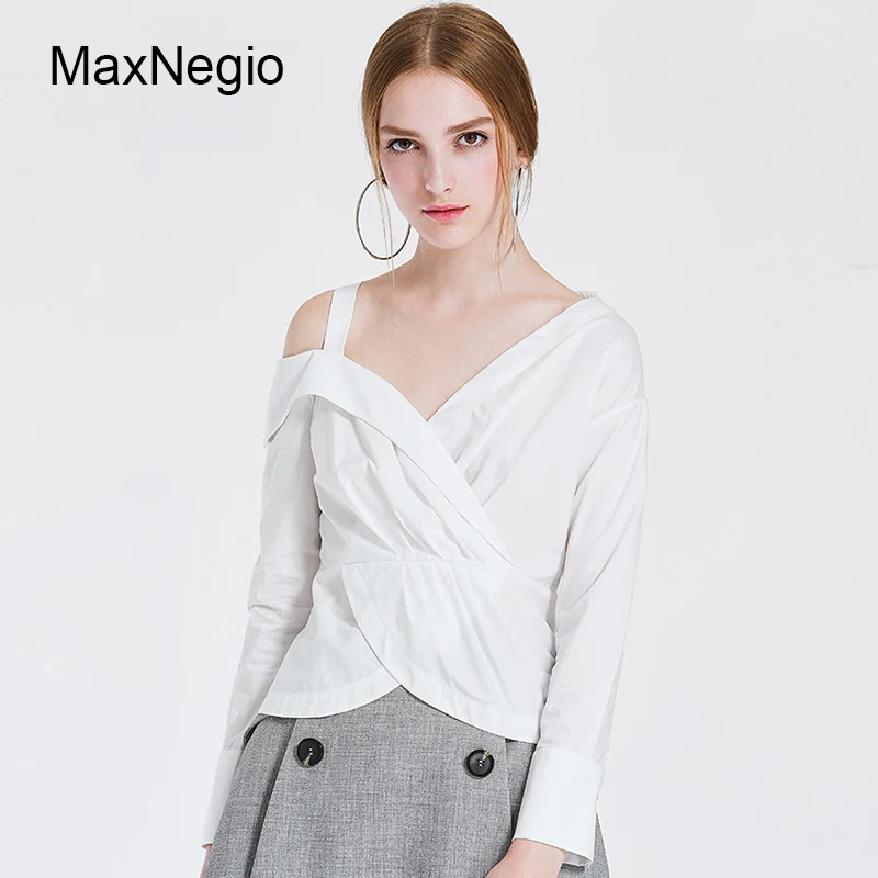 white wrap blouse long sleeve