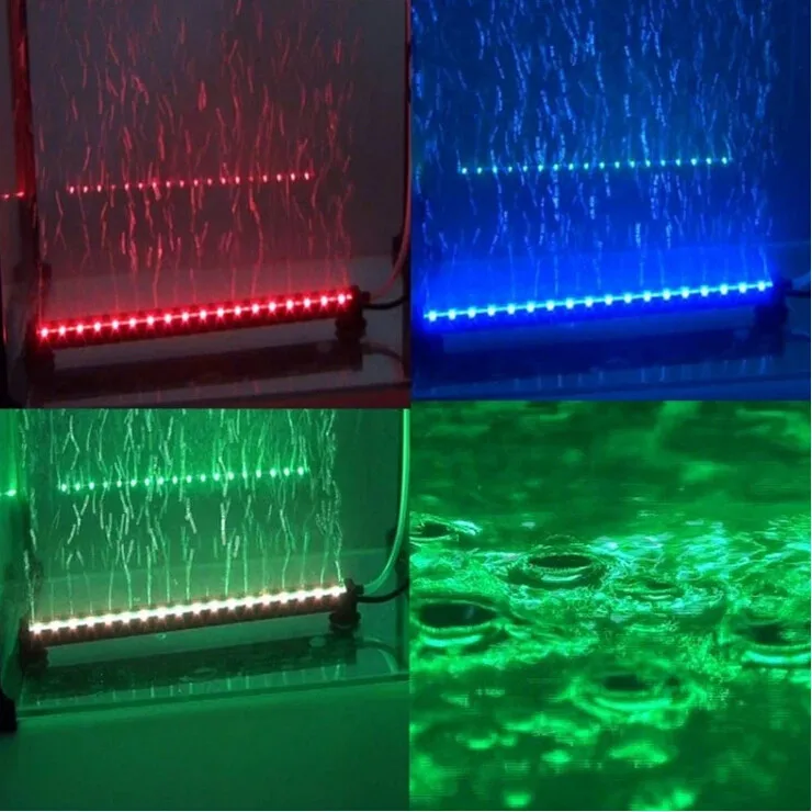 Remote RGB Colorful Air Bubble LED Aquarium Light Fish Tank Coral Lamp