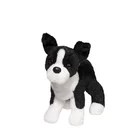 black and white stuffed dog
