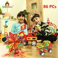 86PCS Regular Enlighten Bricks Educational Magnetic Designer Toy Square Triangle DIY Building Blocks Bricks Toys for