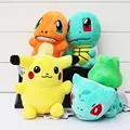 4Pcs Lot Anime Pikachu Squirtle Charmander Bulbasaur Plush Toys Stuffed Baby Dolls With Tag 6 15cm
