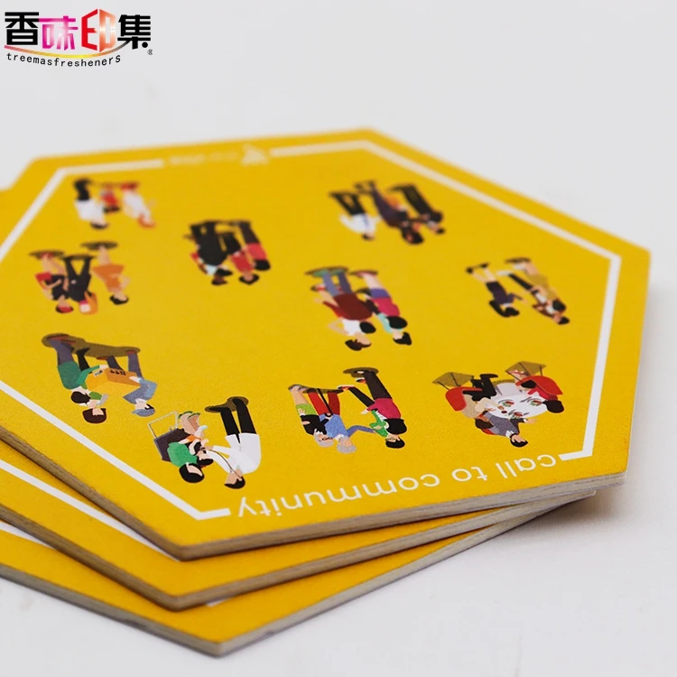 Custom Hexagon Coasters Cheap Cardboard Recycled Round Tissue Absorbent Paper Coaster Promare coaster
