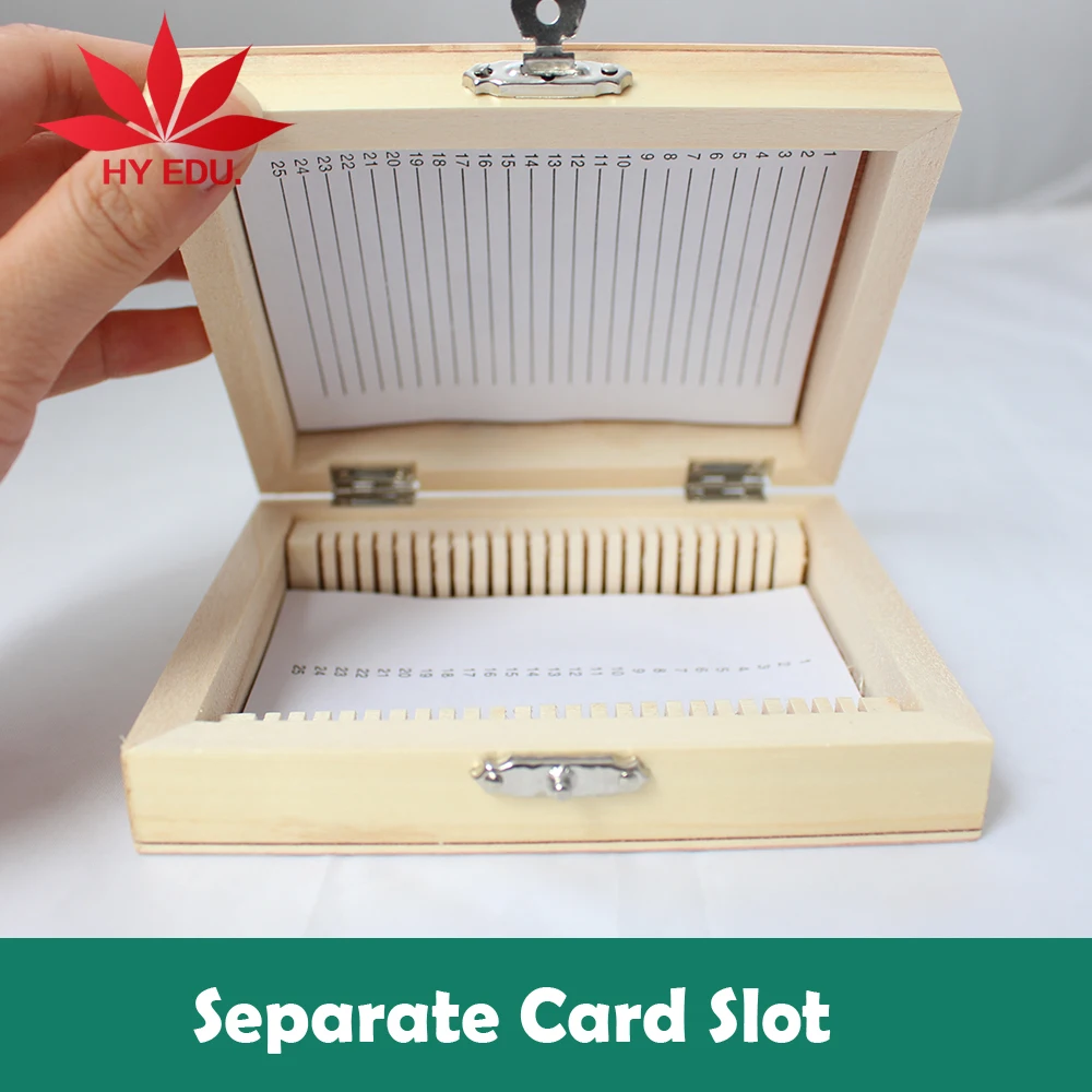 Изысканный кейс для слайдов 25 шт. готовые слайды микроскопа деревянная