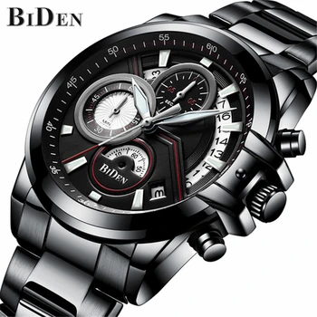 BIDEN 0083 Top Brand Mens Sport Quartz Watch Classic Business Watches Man Multifunction Chronograph Wrist Watch New
