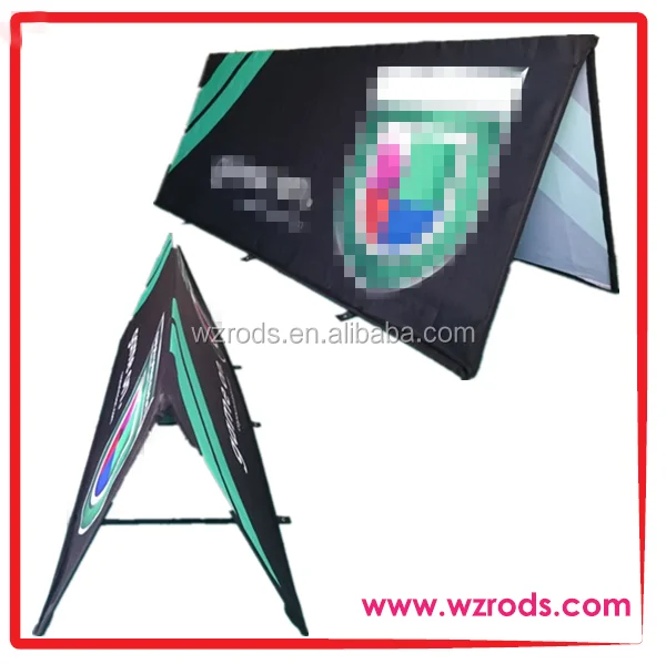 Advertising Display Triangle a Frame Banner with Carbon Poles and Custom Digital Printing
