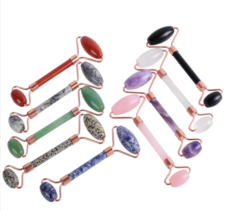 Натуральный кристаллический розовый кварц Нефритовый ролик для массажа лица и массажный кожи самый большой валик из пеноматериала 18