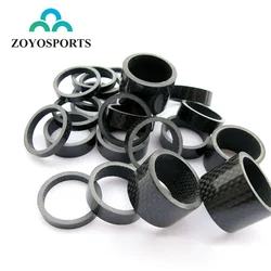 ZOYOSPORT Ultra-Light 3K Carbon Bike Washer For Fork Headset 1 1/8 - 5/10/15/20mm Mountain Road Bicycle Carbon Spacer