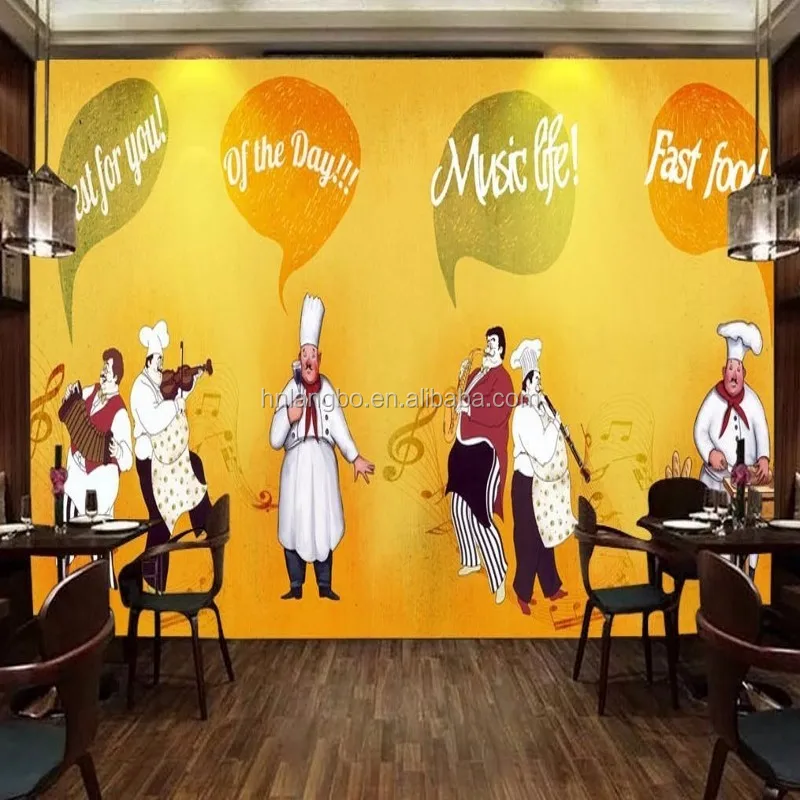 Western Food Chef Backdrop Custom Wallpaper Hd Kitchen Restaurant Wallpaper  3d Stereo Fast Food Shop Mural - Buy Custom Wallpaper,Hd Wallpaper,3d  Stereo Mural Product on 