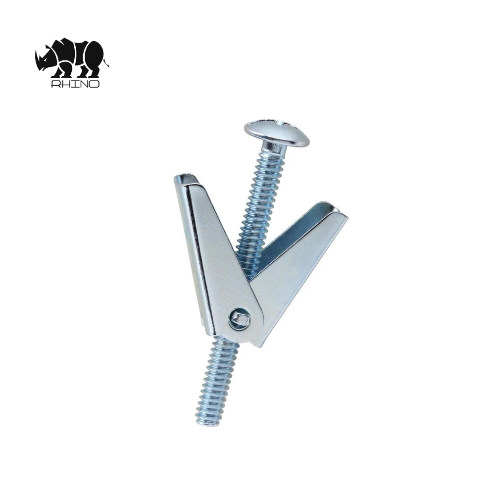 ZINC PLATED BUTTERFLY SPRING TOGGLE FIXINGS WITH SCREWS  HOLLOW CAVITY WALL ANCHORS