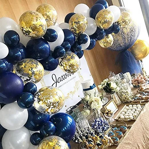 dark blue baby shower decorations