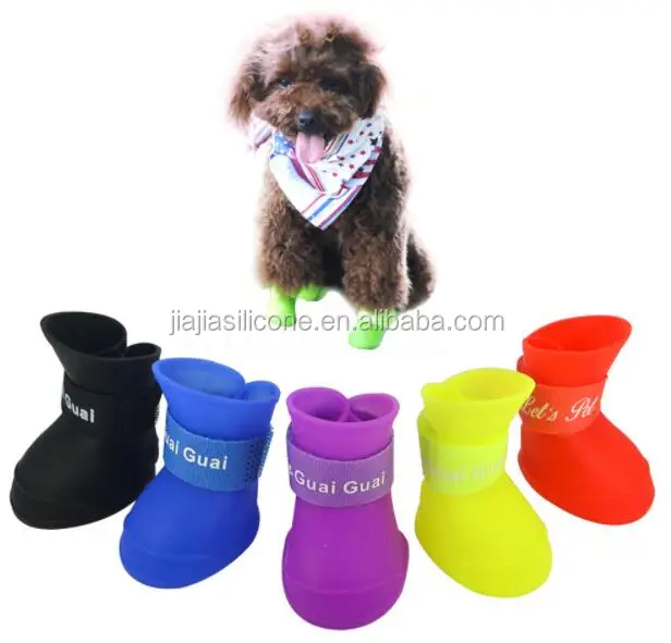 Pet products Собака обувь Для Дождя Дней Конфеты цвет Тедди Antislip Водонепроницаемый собака Резиновая Дождь