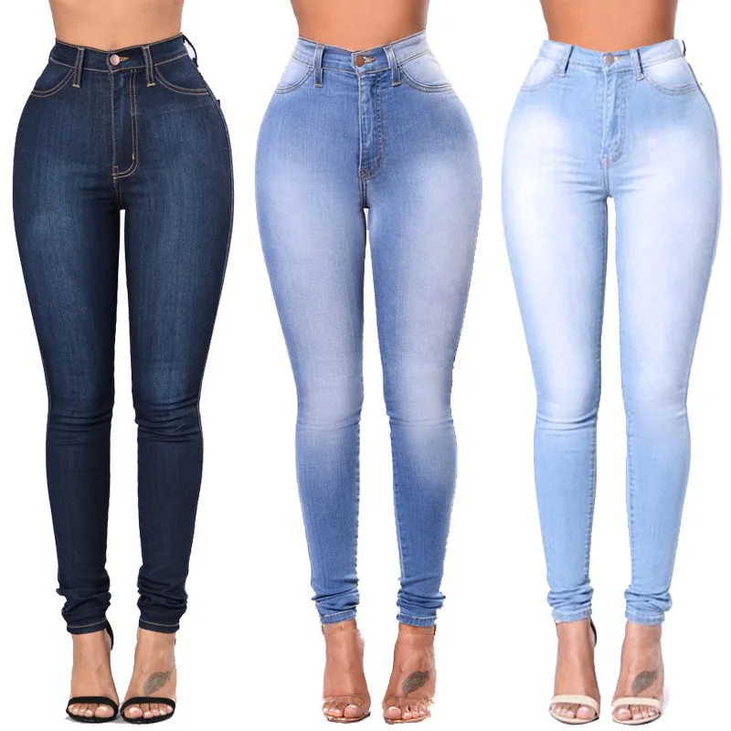 2019 Women High Waisted Skinny Jeggings Jeans Stretch Long Pencil Pants Trousers
