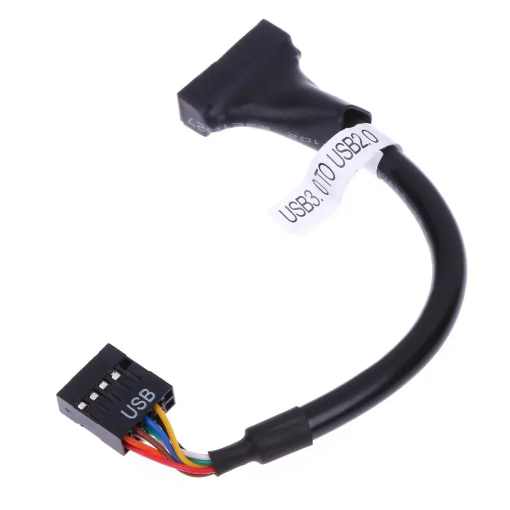 Cable Length: 5 pcs, Color: Black ShineBear Flexible Material USB3.0 20Pin Male to USB2.0 9Pin Motherboard Female Cable Use for CD-ROM Floppy Drive Panel 