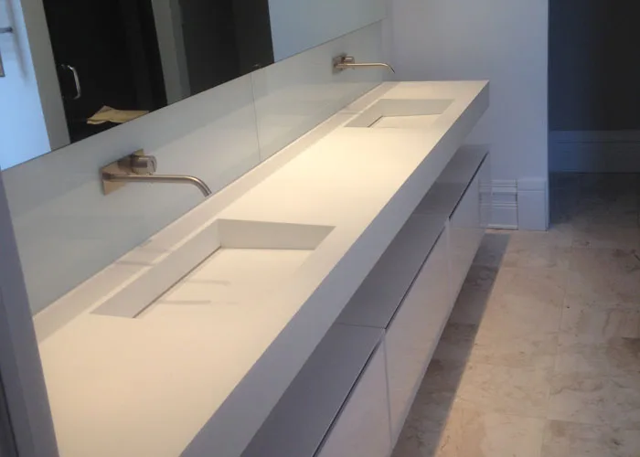 Pure White Stone Countertop Kitchen Top or Vanity for Hotel