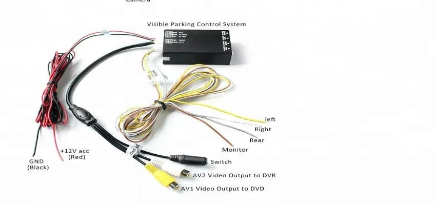 4 Channel Car Full Round View Car Camera Video Splitter Control Box Quad Camera Side View Camera Video Switcher Box System